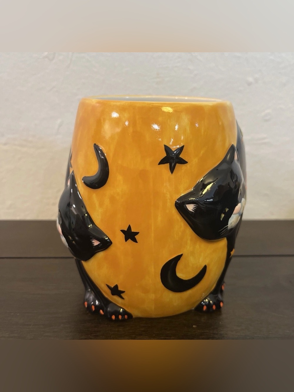 Black Cat Mug Susan Winget Halloween Jumbo Size Stars Moon - Picture 2 of 9